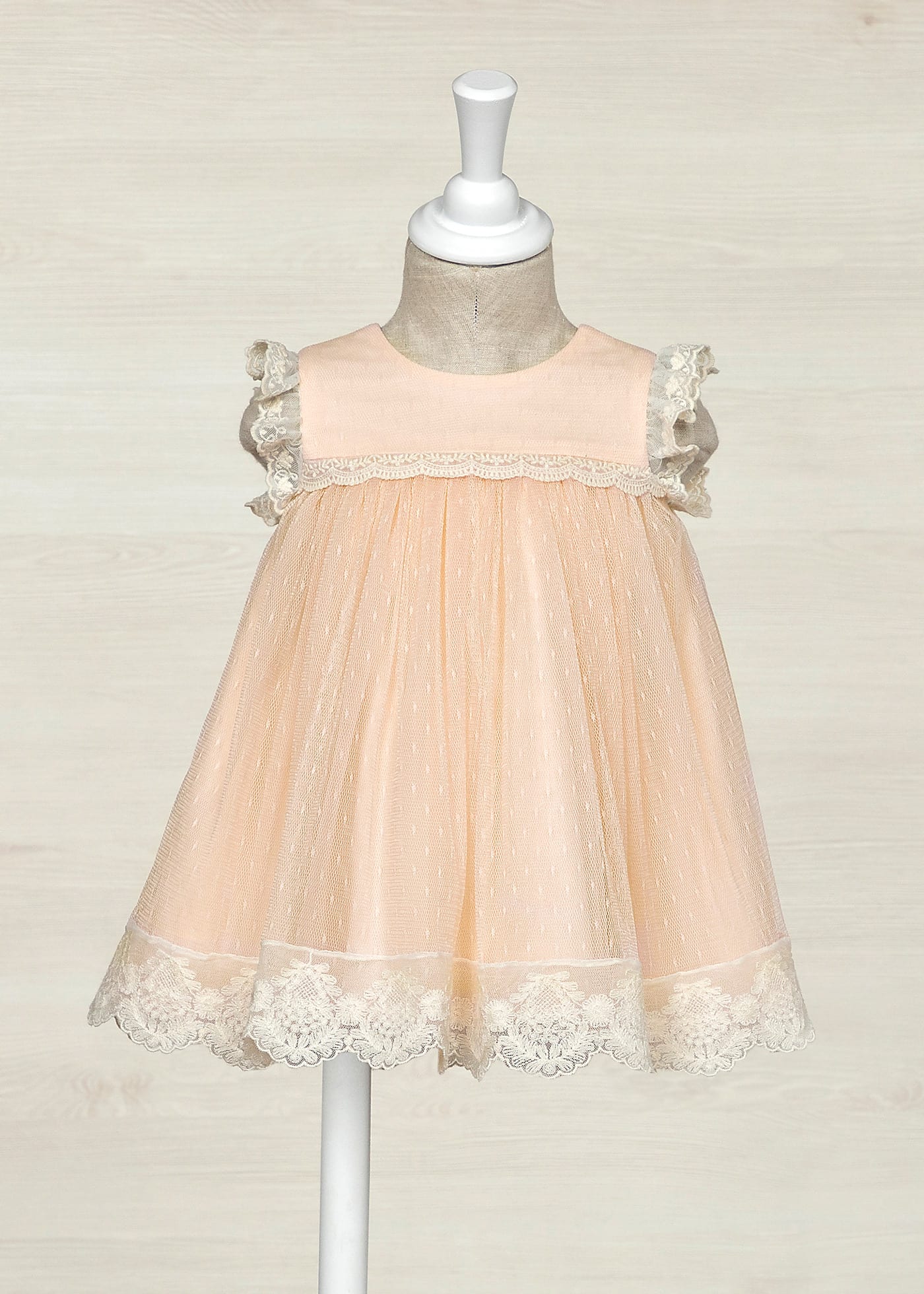 Peach Tulle Plumeti Dress