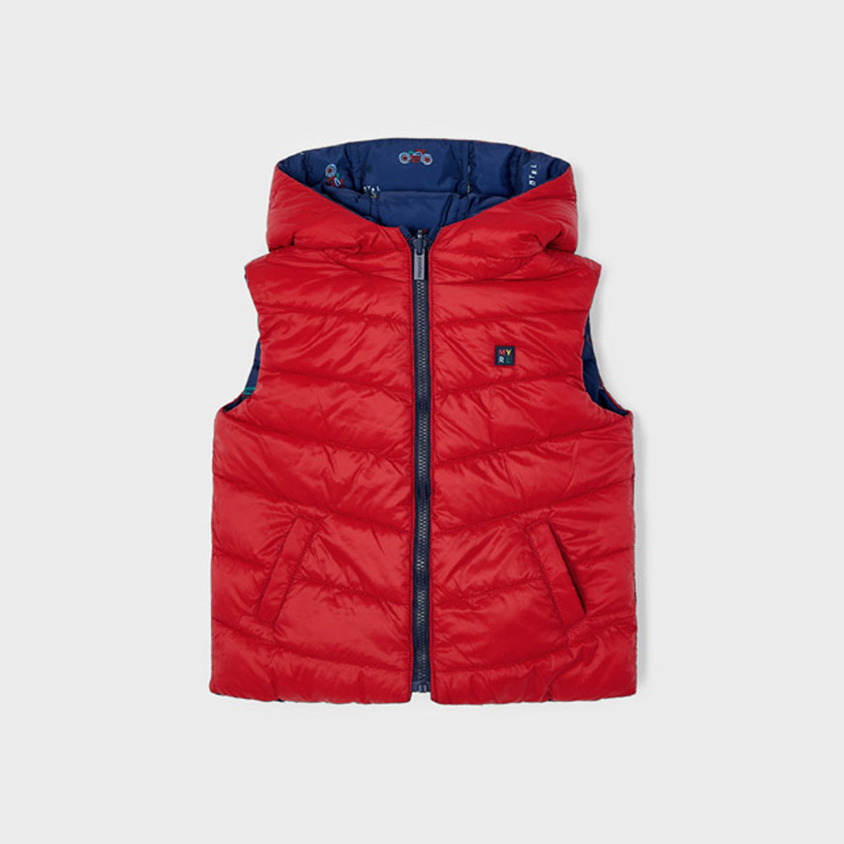 Navy Cars Reversible Quilted Vest
