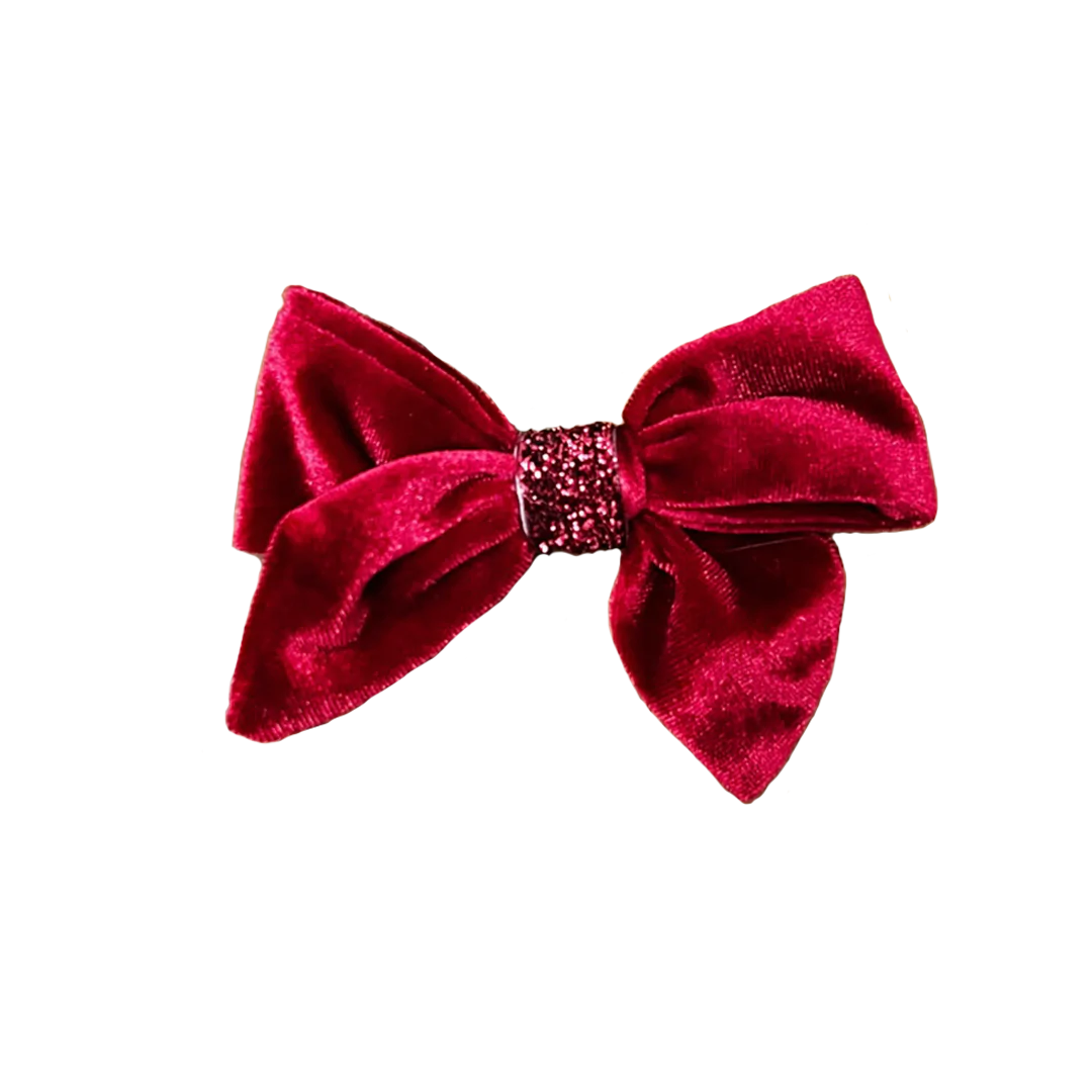 Red Velour Holiday Bow