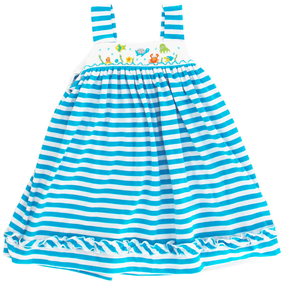 Smocked Sea Animals Knit Sundress