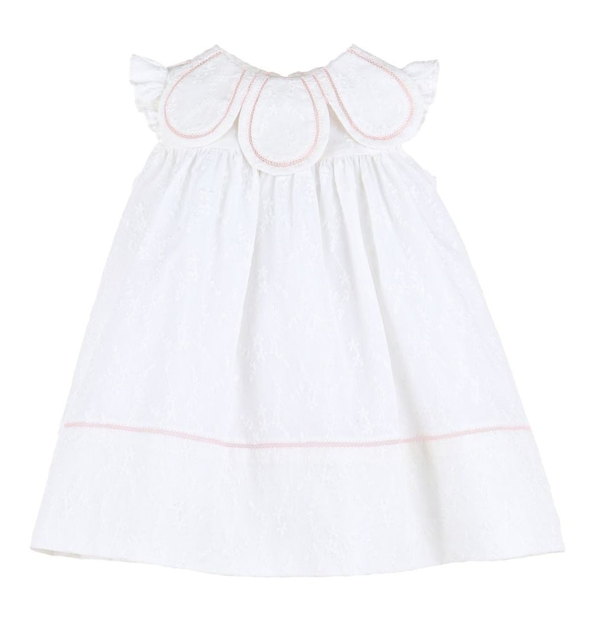 White & Pink Classic Petal Dress