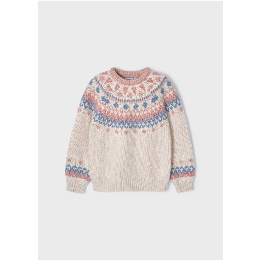 Beige Jacquard Sweater