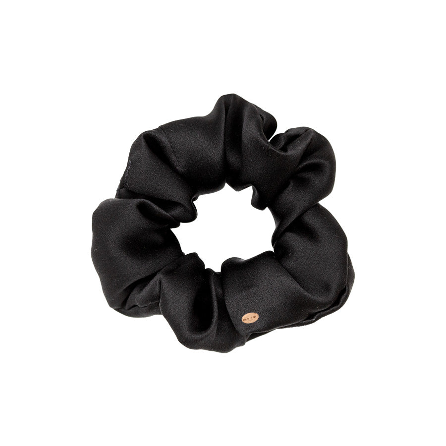 Silk Black Night Owl Sweet Dreams Scrunchie