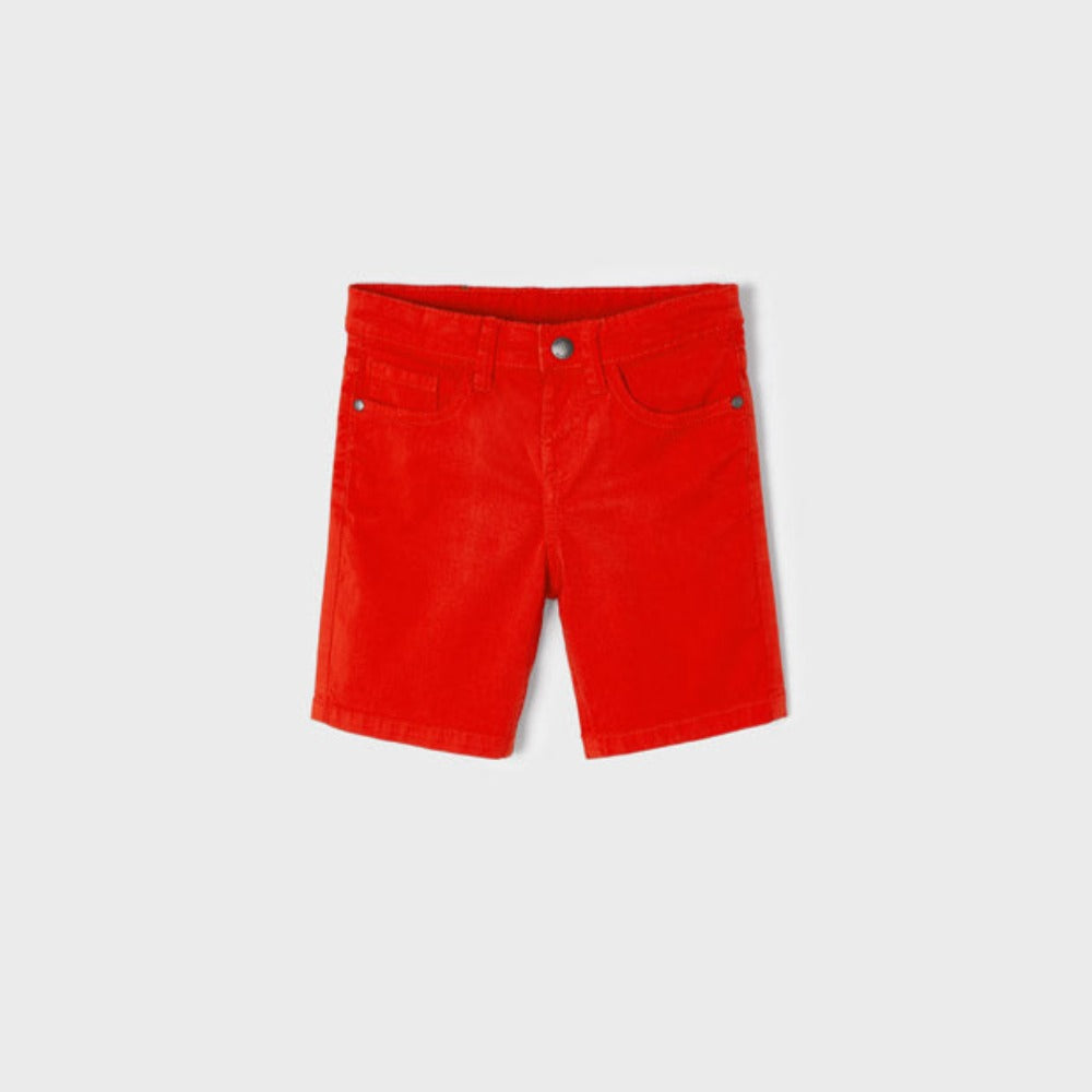 Red Twill Bermuda Shorts