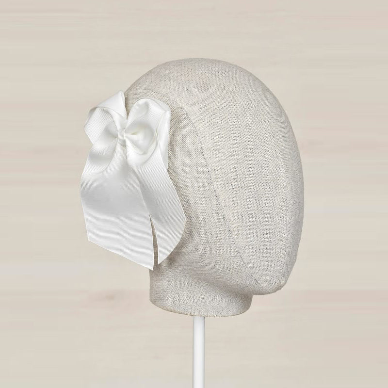 White Bow Hair Clip