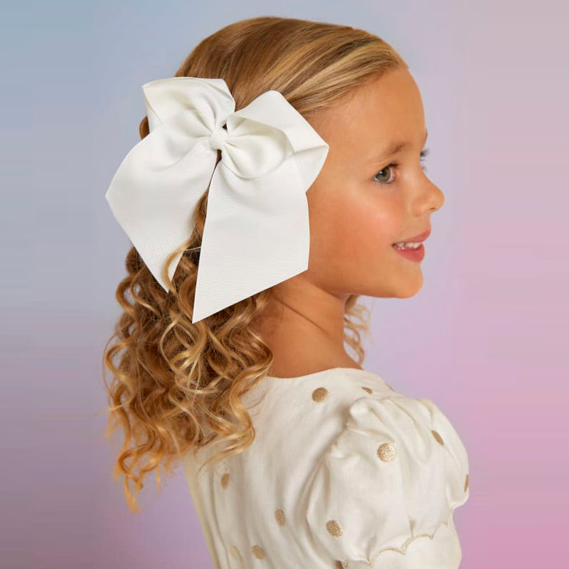 White Bow Hair Clip