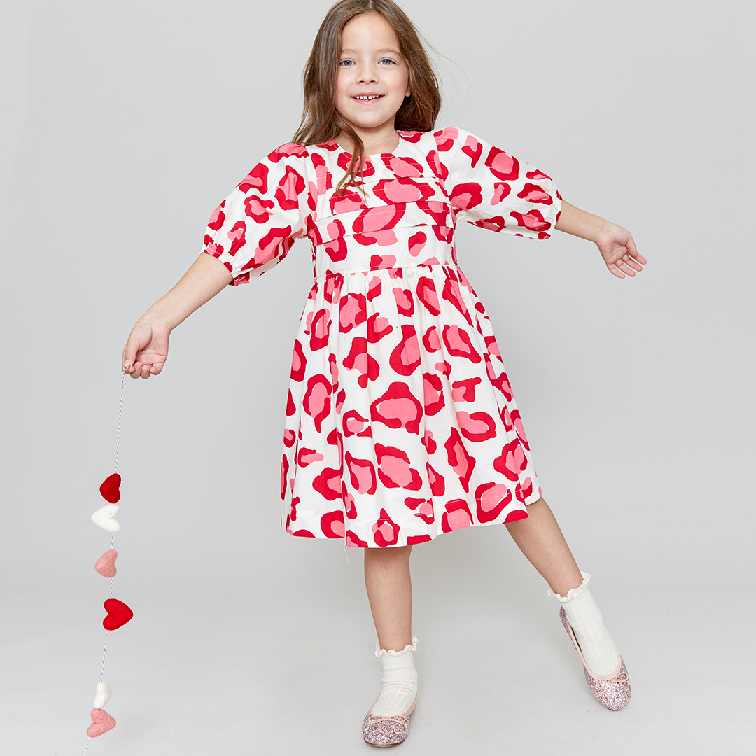 Pink & Red Leopard Evelyn Dress