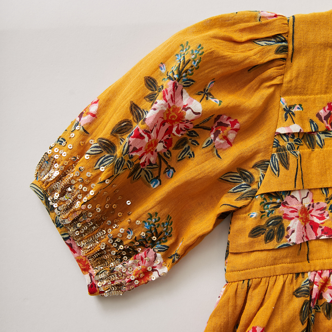 Inca Gold Franken Floral Evelyn Dress