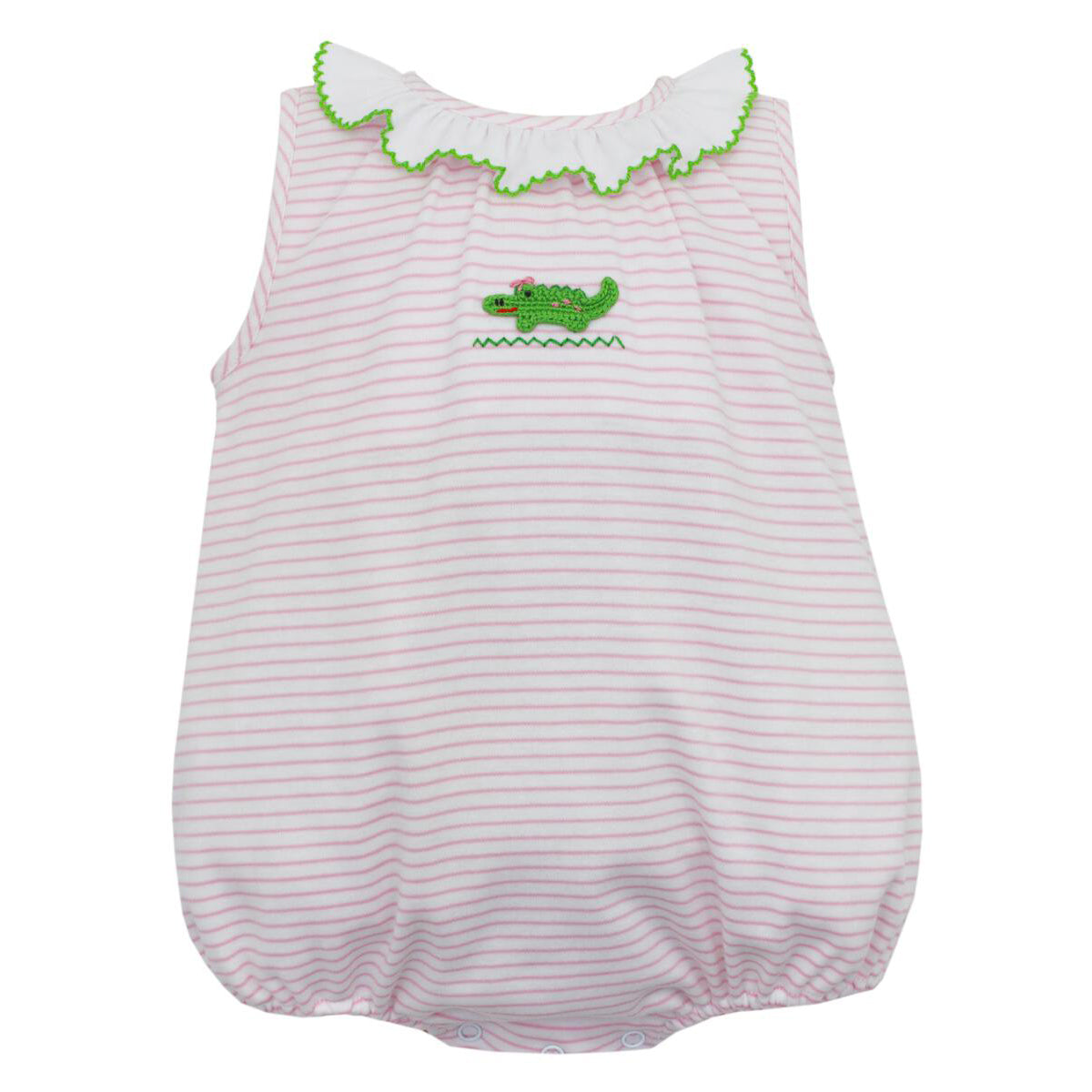 Pink and White Stripe Knit Girls' Bubble