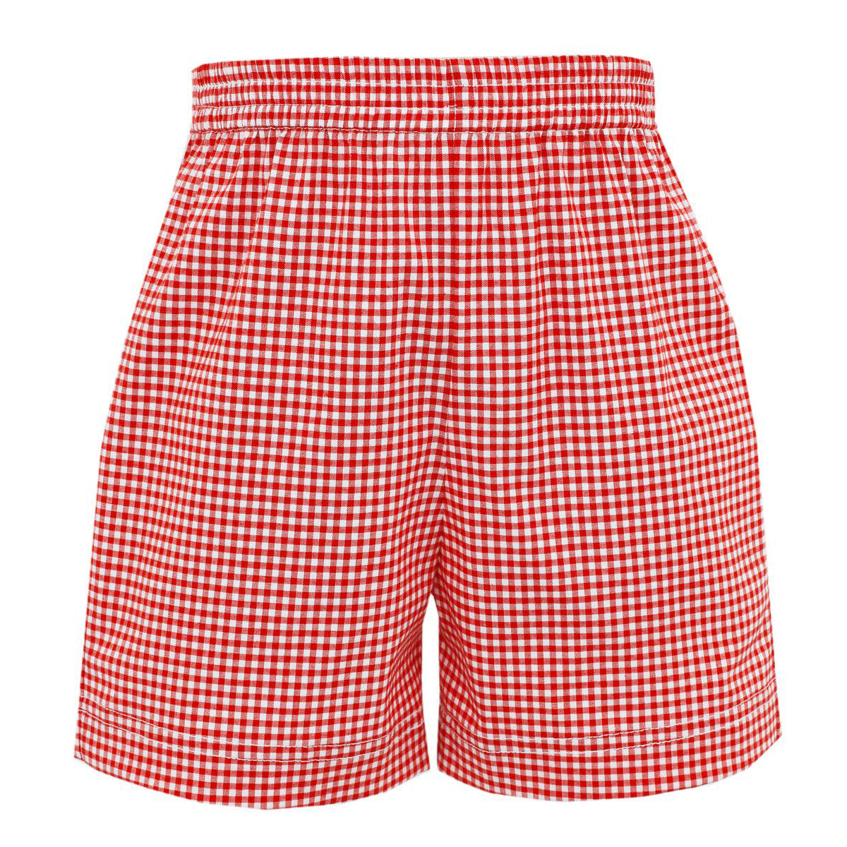 Red Gingham Baseball Boys' Shorts