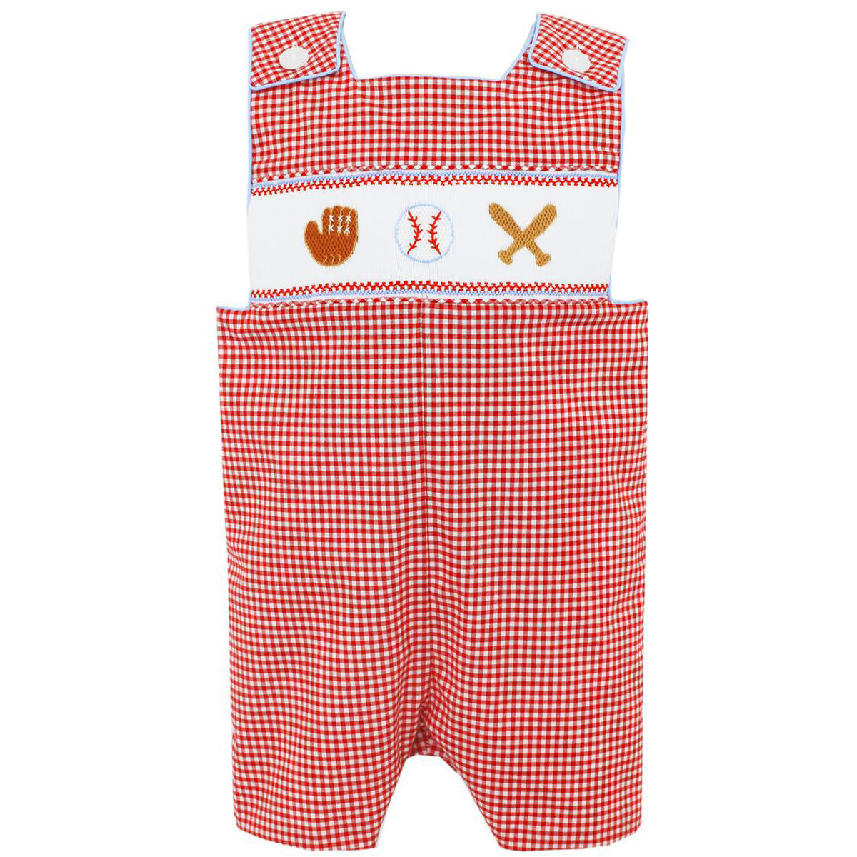 Red Gingham Baseball Boys' John Johns