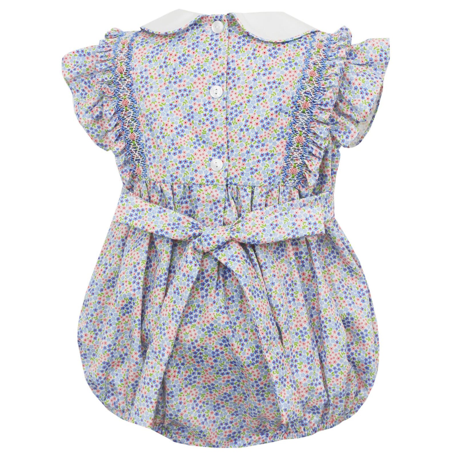 Pink & Blue Liberty Floral Smocked Bubble