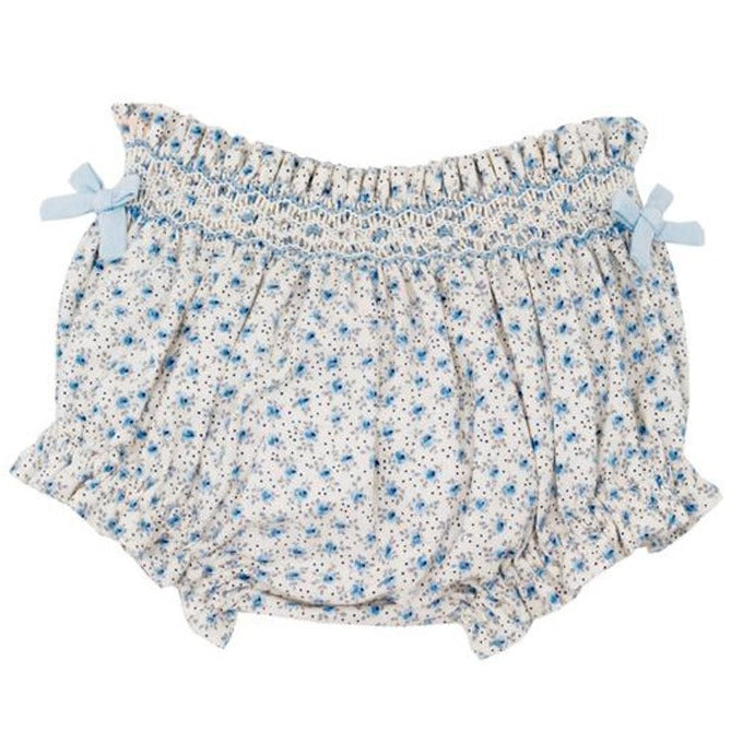 Light Blue Knit Top w/ Floral Collar & Bloomers Set