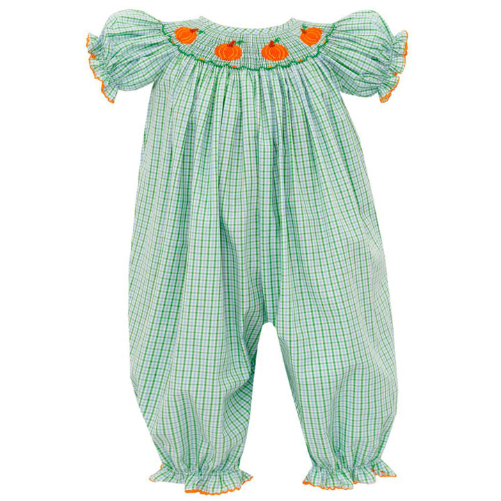 Blue & Green Check Pumpkin Bishop Long Bubble