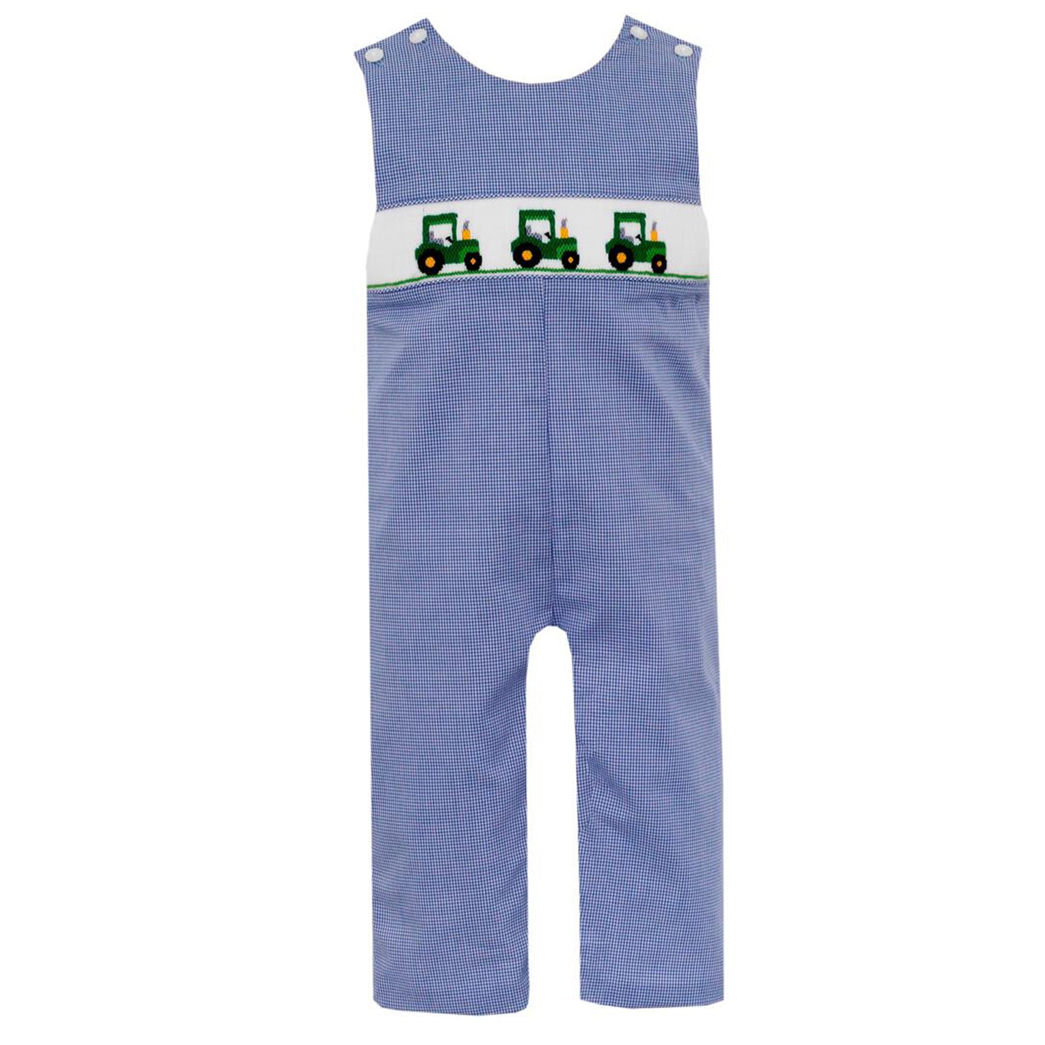 Royal Blue Gingham Tractor Long John John