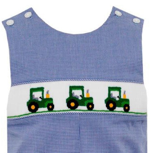 Royal Blue Gingham Tractor Long John John