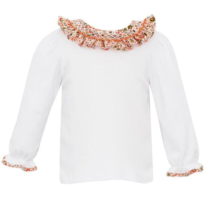 Smocked Orange Floral Top & Bloomer Set