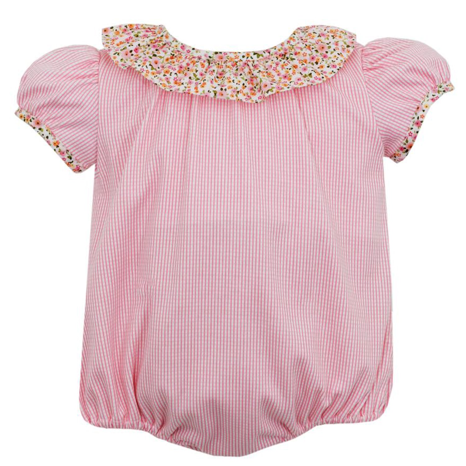 Girls Pink Check Bubble w/ Liberty Floral Trim