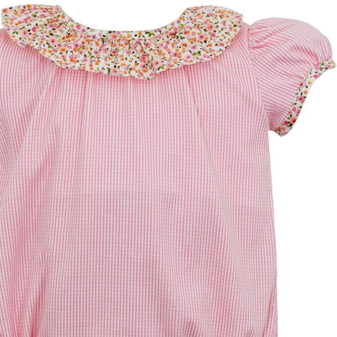 Girls Pink Check Bubble w/ Liberty Floral Trim