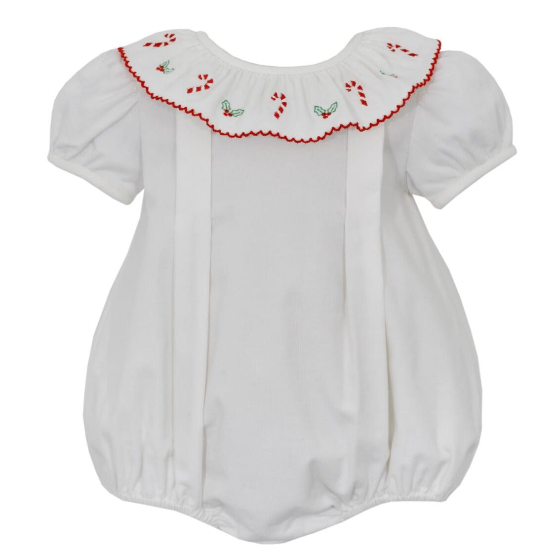 Girls White Corduroy Candy Cane Bubble