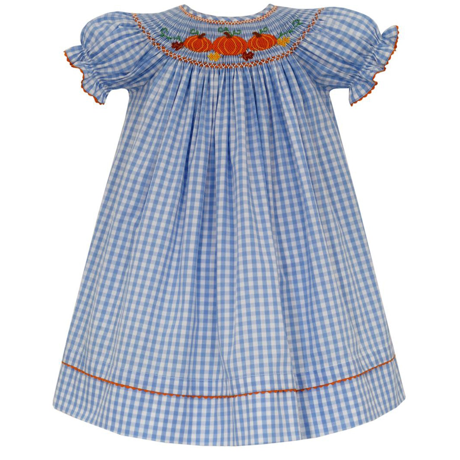 Blue Gingham Girls' Pumpkin Bishop