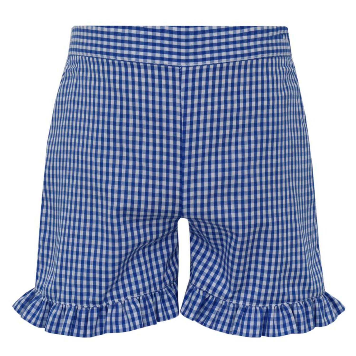 Royal Blue Gingham Girl's Shorts