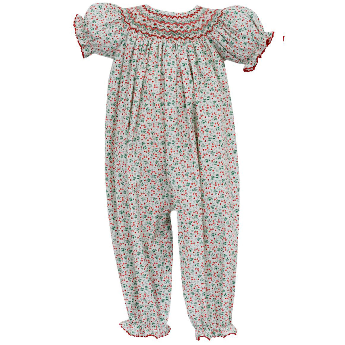 Girls Noel Holly Floral Long Bishop Bubble