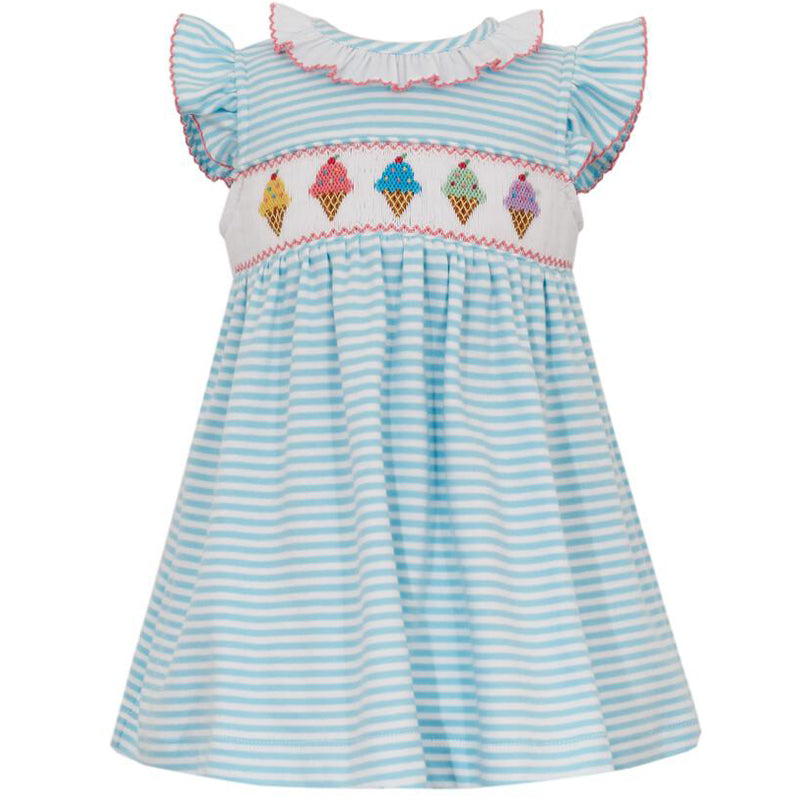 Ice Cream Turquoise Stripe Knit Dress
