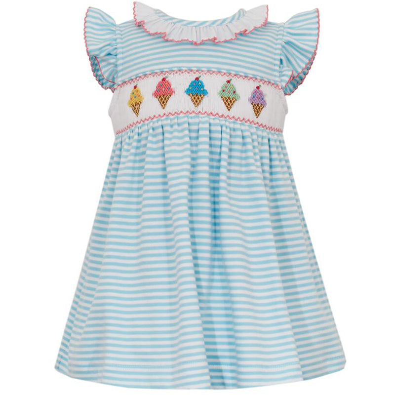 Ice Cream Turquoise Stripe Knit Dress
