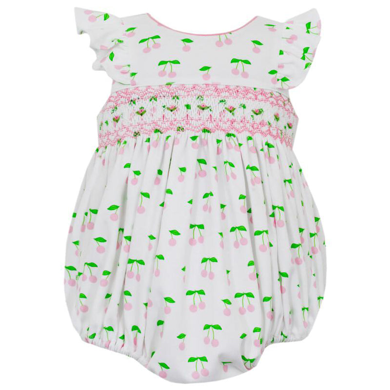 White & Pink Cherry Print Bubble