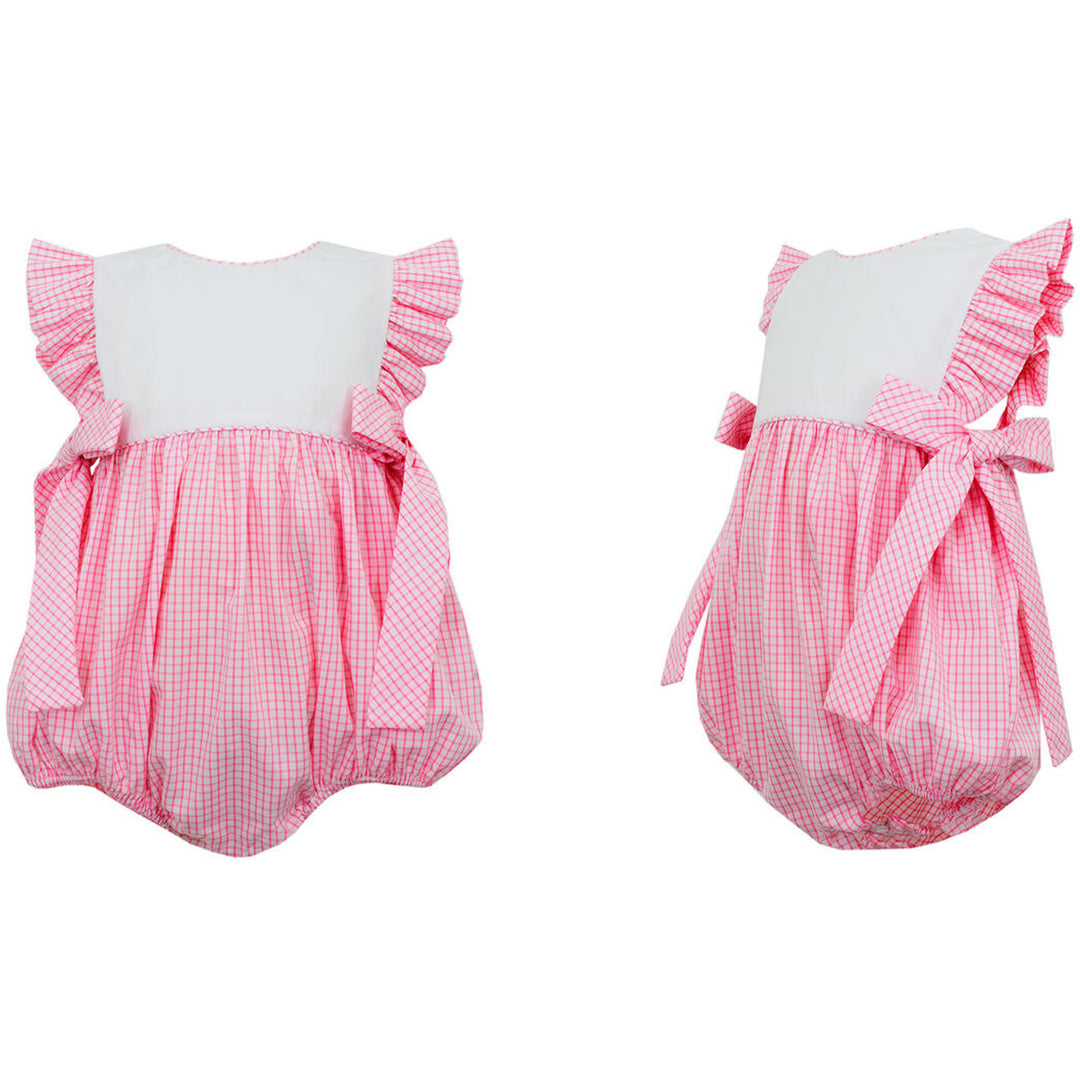 Pink Windowpane Check Bubble w/ Side Bows
