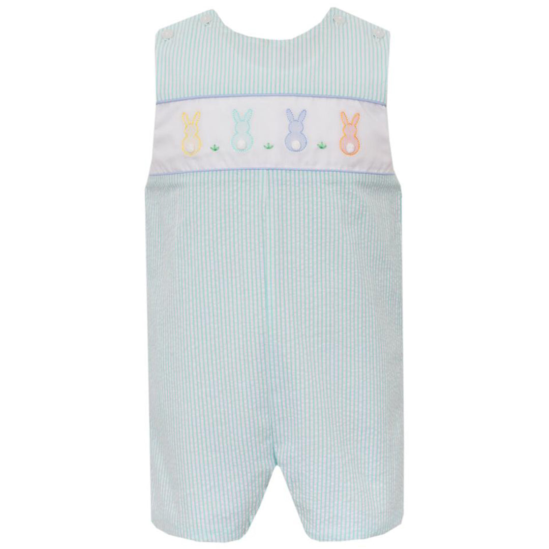Cotton Tail Aqua Stripe Seersucker John John