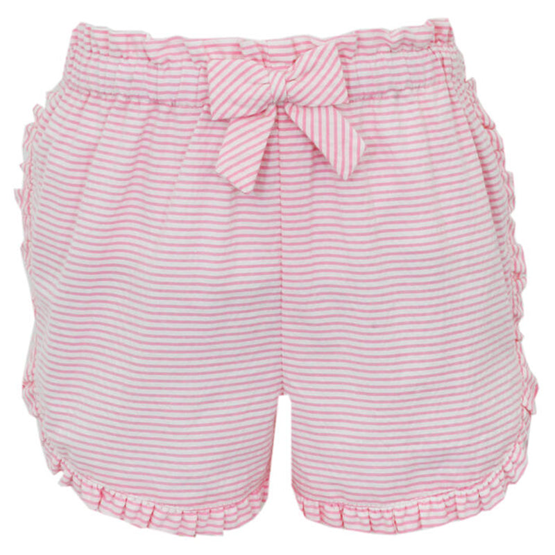 Strawberries Pink Seersucker Stripe Shorts