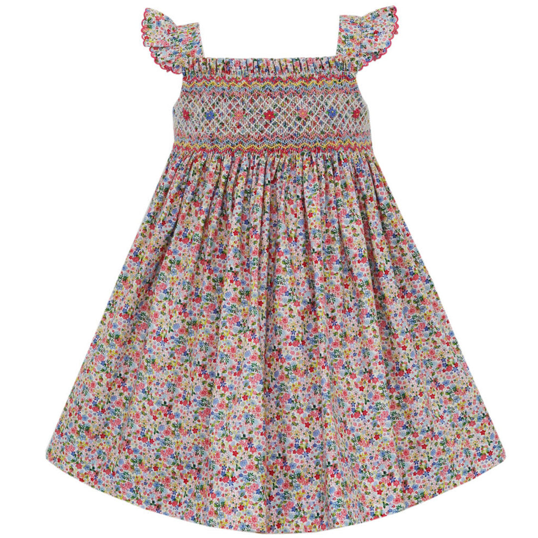 Hot Pink Tyny Liberty Floral Sundress