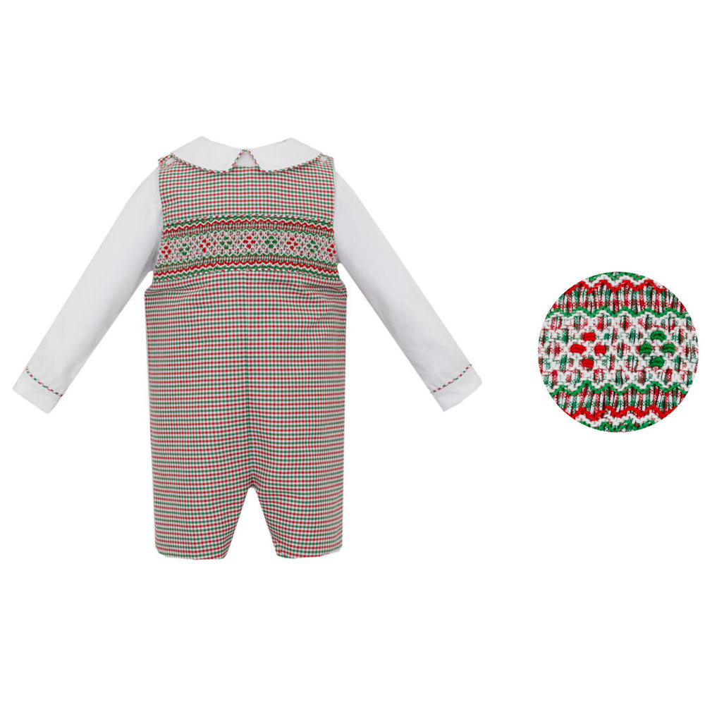Red &amp; Green Gingham Short John John
