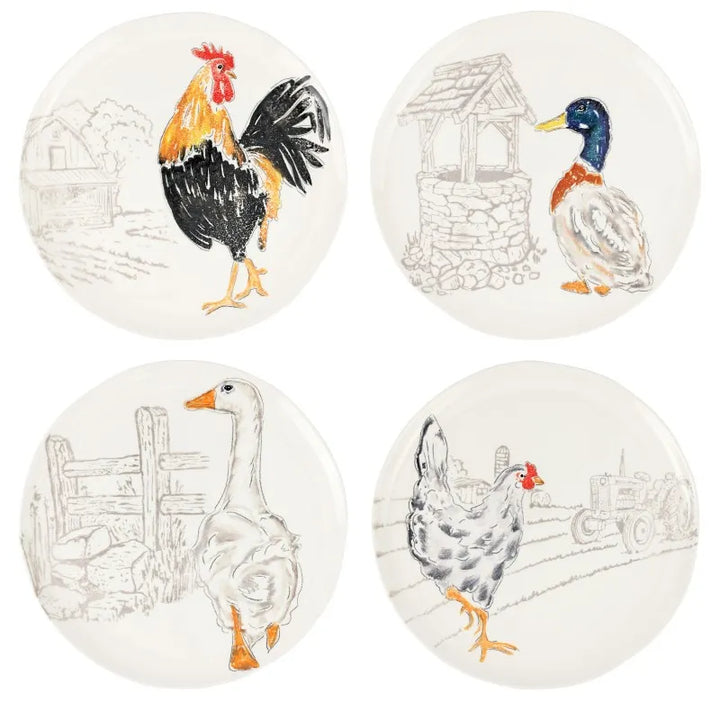 Fattoria Assorted Dinner Plates - Set of 4