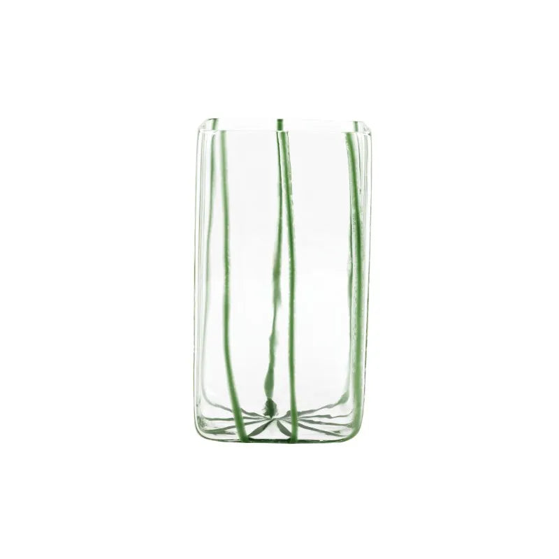 Nuovo Stripe Green Square Vase