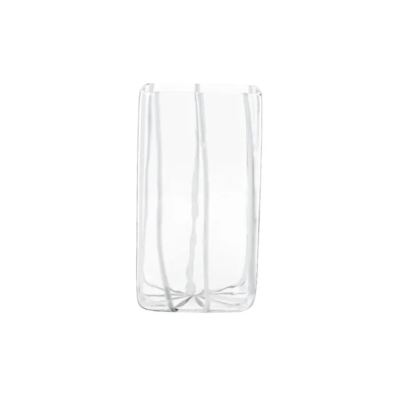 Nuovo Stripe White Square Vase