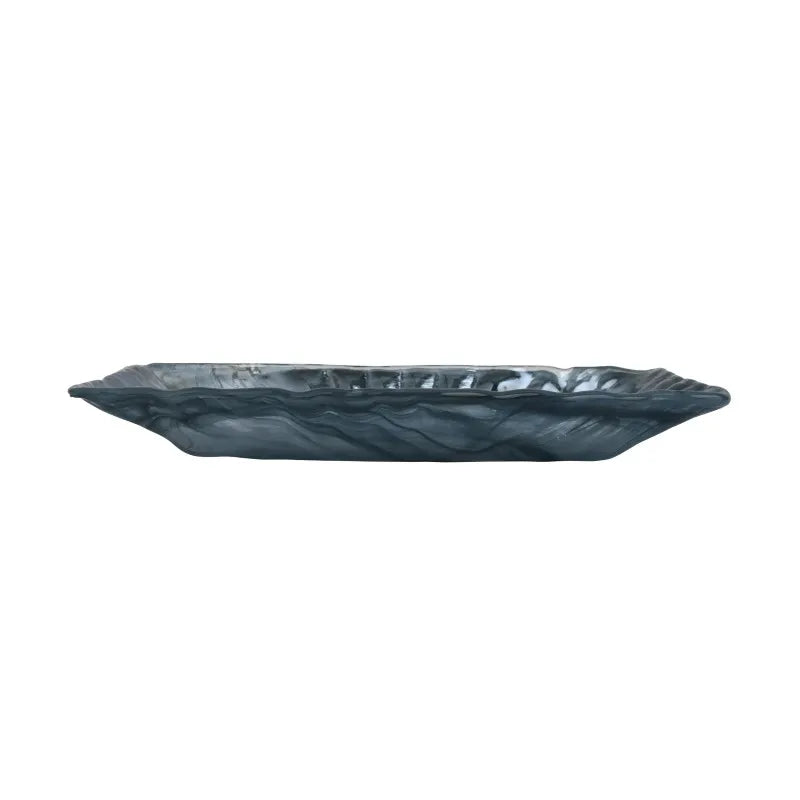 Onda Glass Gray Rectangular Tray