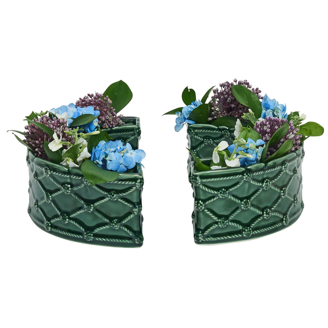 Berry & Thread Petite Parterre Garden Half Circle Vase Set/2 - Basil