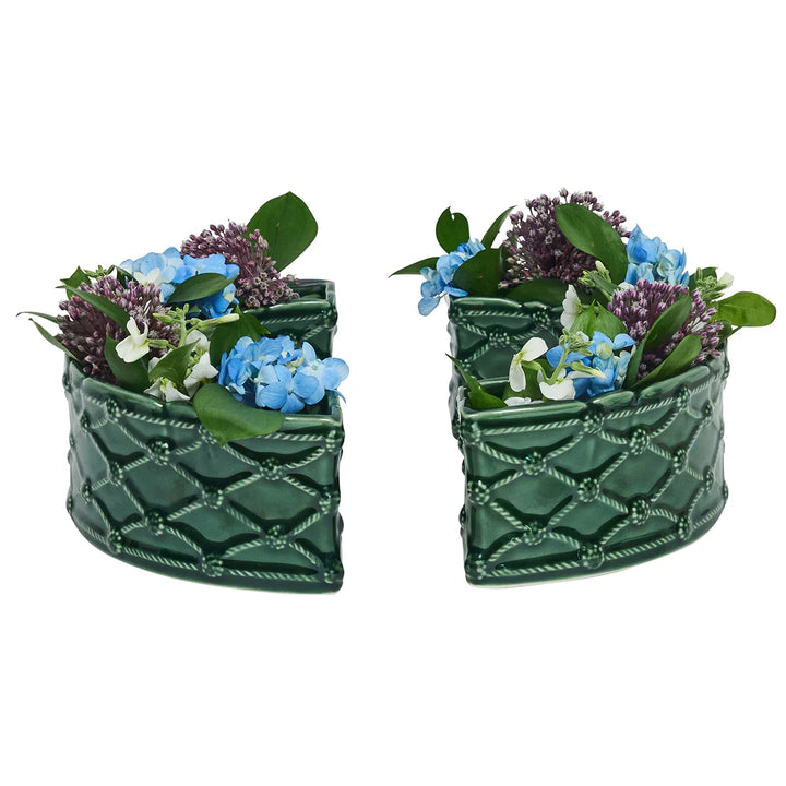 Berry & Thread Petite Parterre Garden Half Circle Vase Set/2 - Basil
