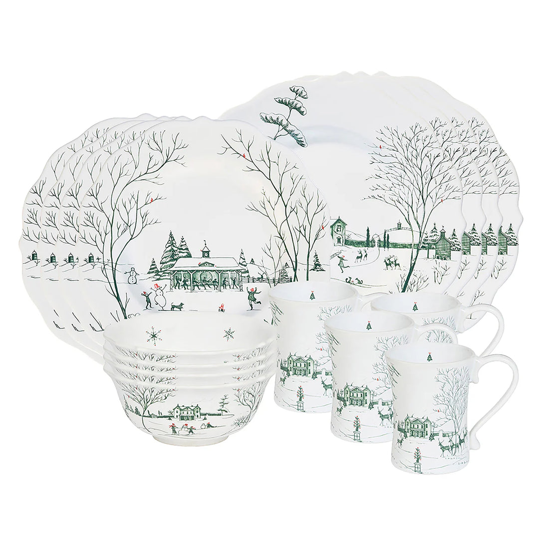 Country Estate Winter Frolic 16 pc Place Setting - Evergreen