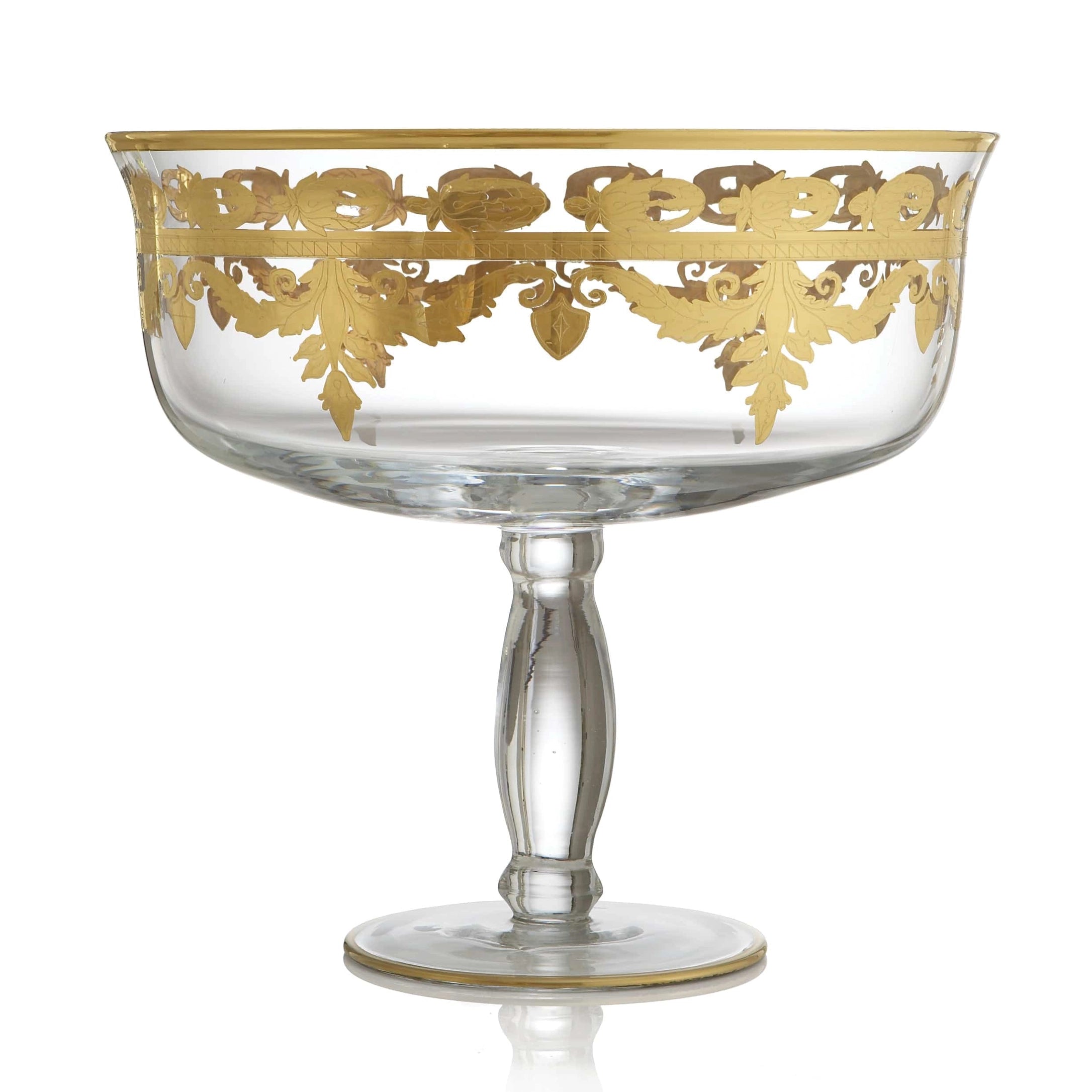 Vetro Gold Tall Footed Compote