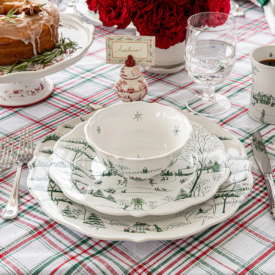 Country Estate Winter Frolic 16 pc Place Setting - Evergreen