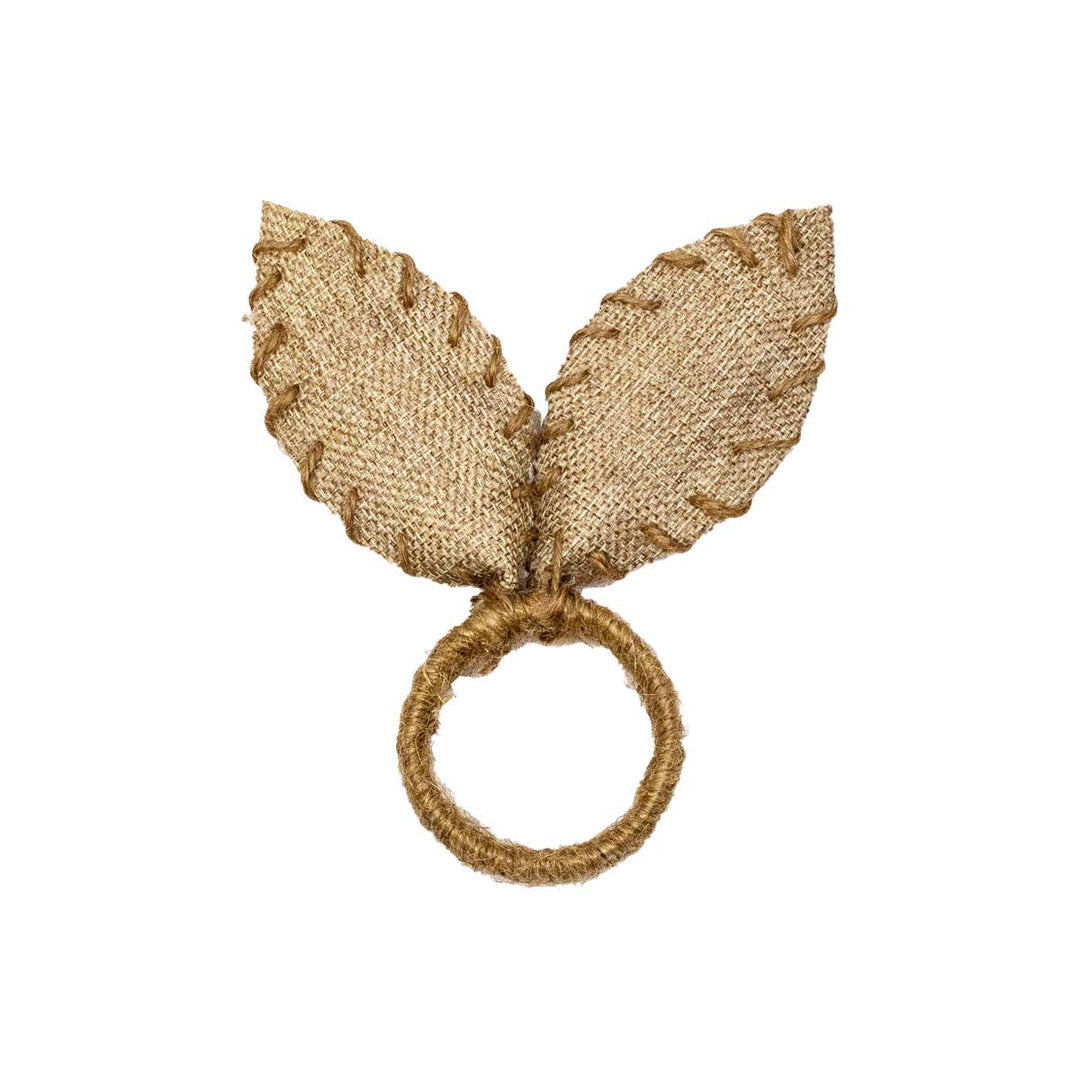 Burlap Bunny Ears Napkin Ring - Natural