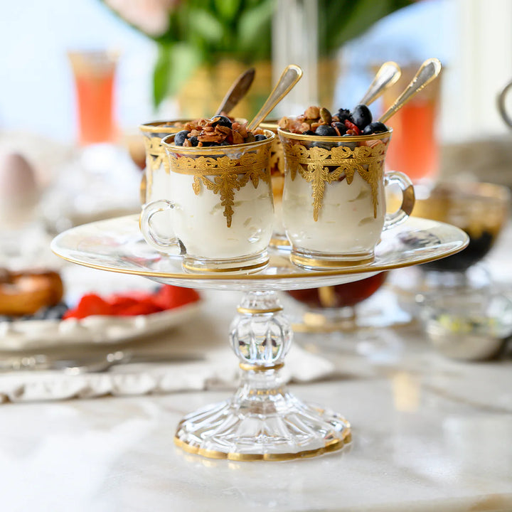 Vetro Gold Cup & Saucer with Spoon