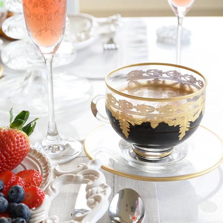 Vetro Gold Coffee Cup &amp; Saucer