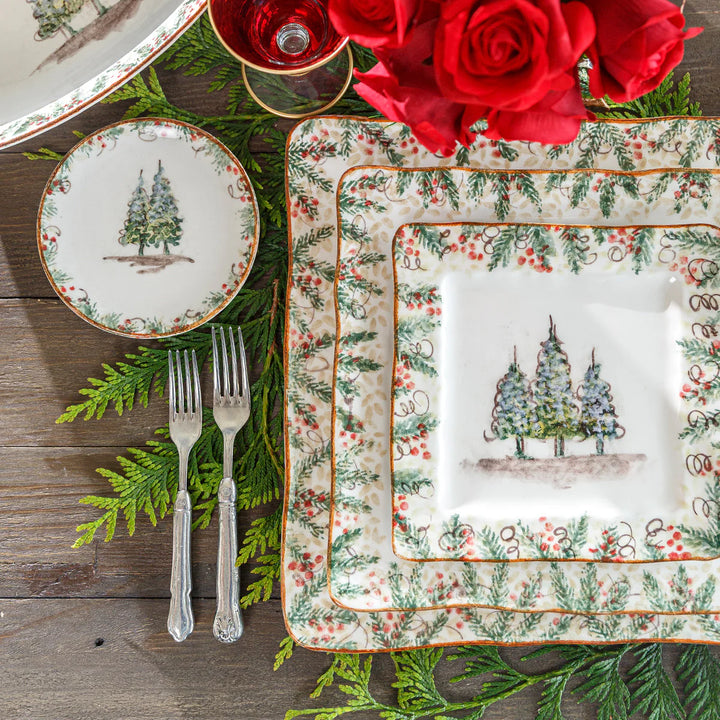 Natale Square Salad/Dessert Plate