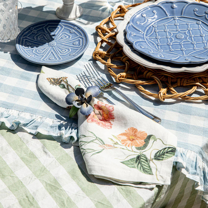 Meadow Walk Iris Napkin Ring Set/4 - Chambray