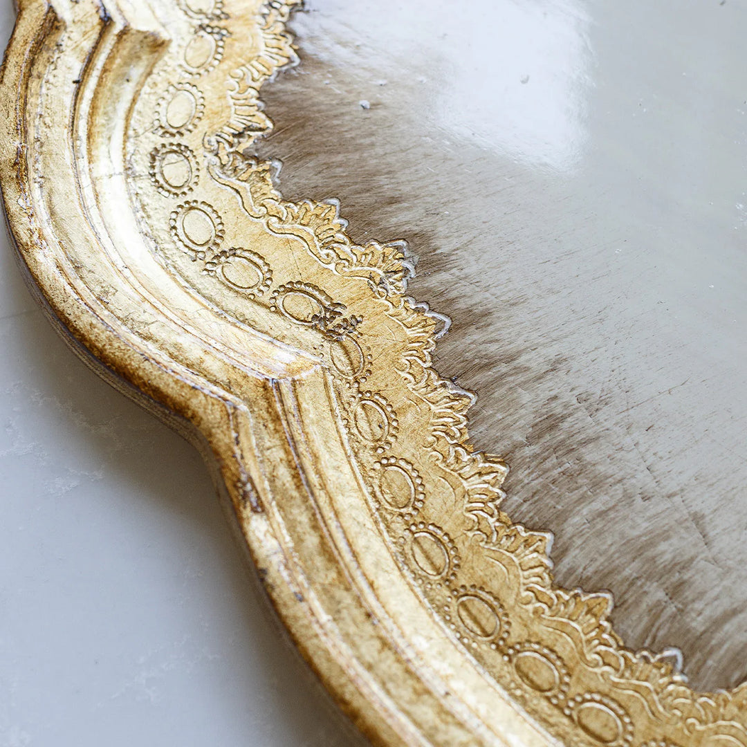 Florentino Antique Gold Wooden Tray  - Extra Large